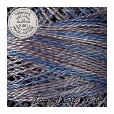 Hilos perlé Valdani Nº 12 color O 561 denim brillante ∙ Leida Cotton Hills