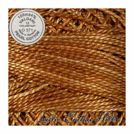 Hilos perlé Valdani Nº 12 color O 571 miel de té ∙ Leida Cotton Hills