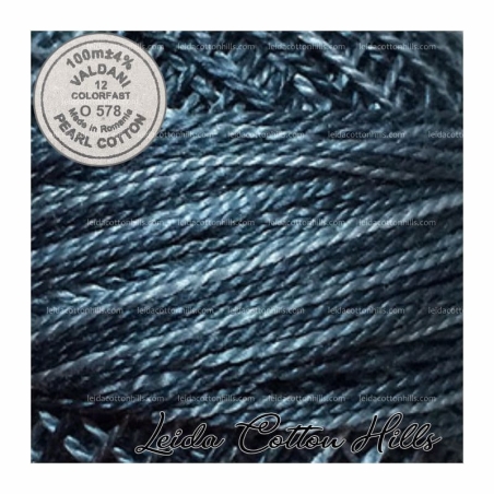 Hilos perlé Valdani Nº 12 color O 578 azul primitivo ∙ Leida Cotton Hills