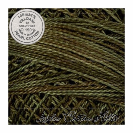 Hilos perlé Valdani Nº 12 color O 1901 liquen musgo ∙ Leida Cotton Hills