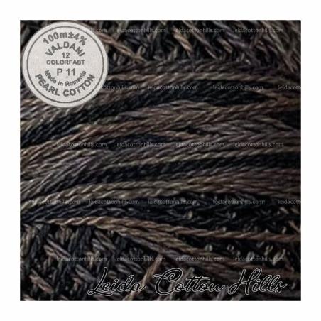 Hilos perlé Valdani Nº 12 color P 11 negro envejecido ∙ Leida Cotton Hills