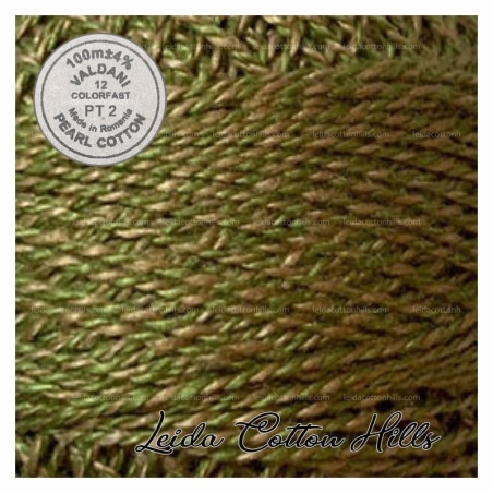 Hilos perlé Valdani Nº 12 color PT 2 verde  ∙ Leida Cotton Hills