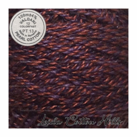 Hilos perlé Valdani Nº 12 color PT 13 rojo oscuro y morado  ∙ Leida Cotton Hills