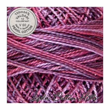 Hilos perlé Valdani Nº 12 color V 60 rosas y morados ∙ Leida Cotton Hills