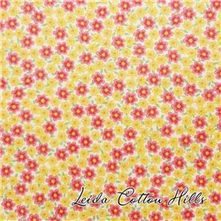 ? Tela para Patchwork con florecitas amarillas y rosas ∙ Leida Cotton Hills