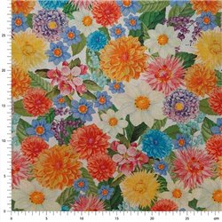 ? Tela Trasera para Patchwork Flores de Colores ∙ Leida Cotton Hills