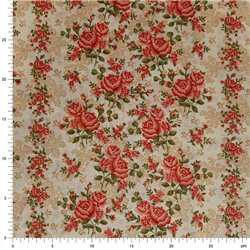 ? Tela Trasera para Patchwork Rosas Rosas sobre Beige ∙ Leida Cotton Hills