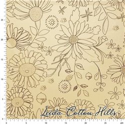 Tela Trasera para Patchwork con Flores  ∙ Leida Cotton Hills