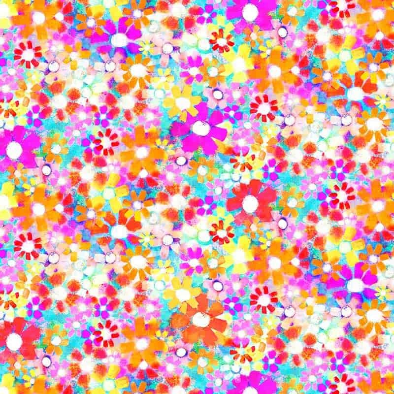 Tela multifloral de colores para patchwork