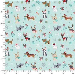 ❤️ Tela para Patchwork Infantil de Navidad con Perritos ∙ Leida Cotton Hills