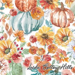 ? Tela para patchwork flores otoñales y calabazas - Happy Harvest ∙ Leida Cotton Hills