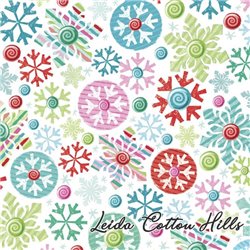 ? Tela para patchwork con estampados de Navidad copos de nieve de colores - Holiday Spirits ∙ Leida Cotton Hills