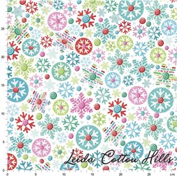 Tela para patchwork  navideñas con copos de nieve