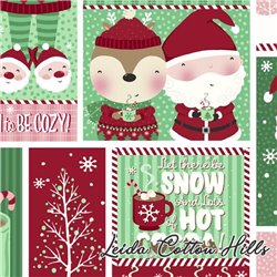 ? Tela para patchwork navideña con diseño patch - Snow and Hot Cocoa ∙ Leida Cotton Hills