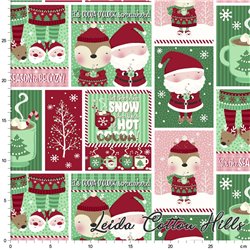 ? Tela para patchwork navideña con diseño patch - Snow and Hot Cocoa ∙ Leida Cotton Hills