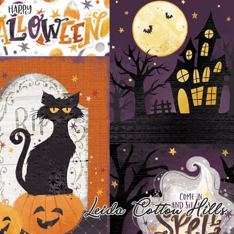 Tela para patchwork con dibujos de Halloween