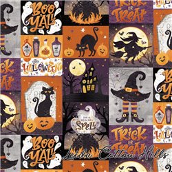 Tela para patchwork con dibujos de Halloween