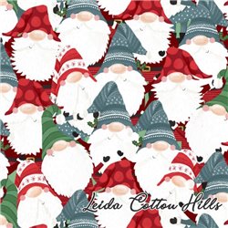 ? Tela para patchwork navideña con gnomos - I will be gnome for christmas∙ Leida Cotton Hills