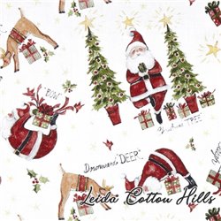 ? Tela para Patchwork  navideña con renos y Santa Claus ∙ Leida Cotton Hills