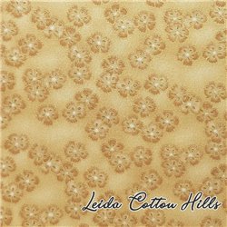?️ Tela para Patchwork con flores y detalles dorados ∙ Leida Cotton Hills