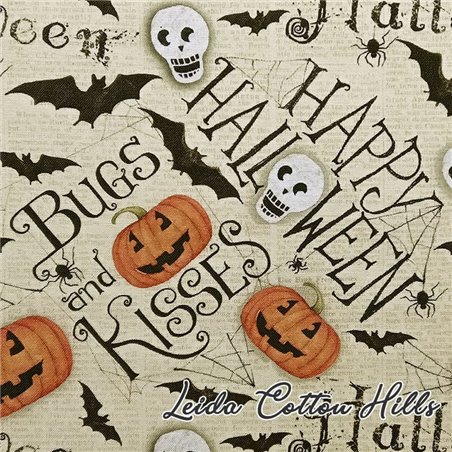 ? Tela para Patchwork  calabazas y murcielagos Halloween ∙ Leida Cotton Hills
