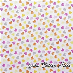 ? Tela para Patchwork con corazones multicolor ∙ Leida Cotton Hills