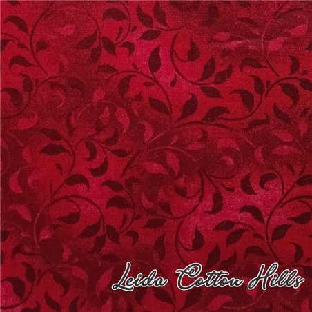 ? Tela Trasera para Patchwork en Rojo con Hojas ∙ Leida Cotton Hills