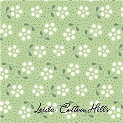 Tela para patchwork verde con florecitas