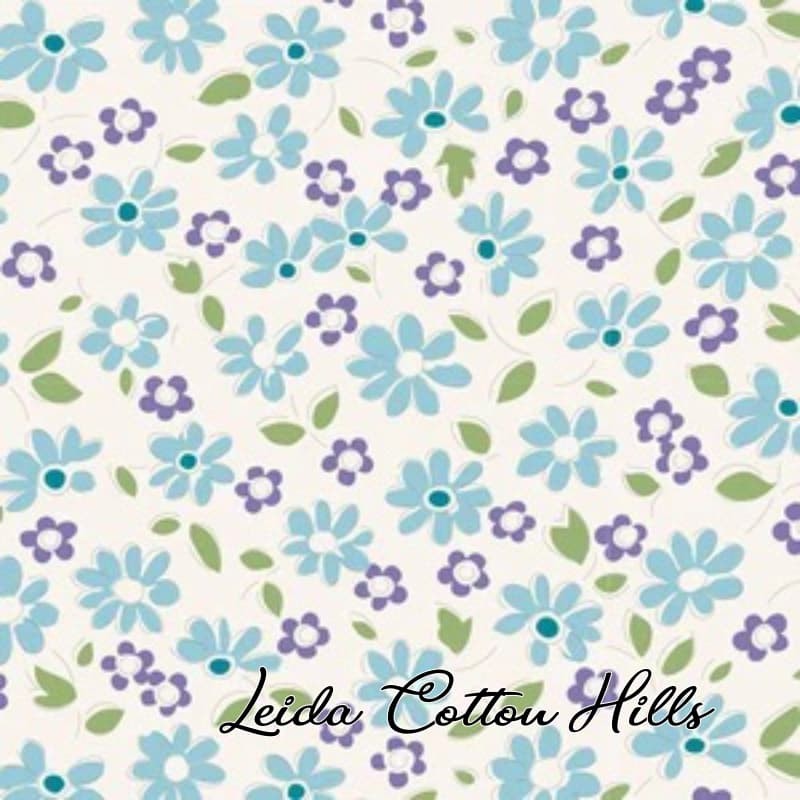 ? Tela para Patchwork con Florecitas Azules ∙ Leida Cotton Hills