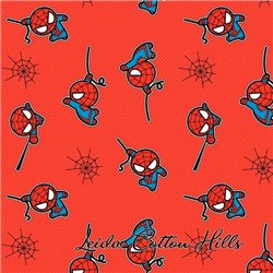 Tela para patchwork de Spiderman en rojo