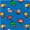 Tela para patchwork con héroes de Marvel sobre azul