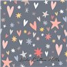 Tela para patchwork con estrellas y corazones