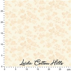 Tela para patchwork con flores sobre crema