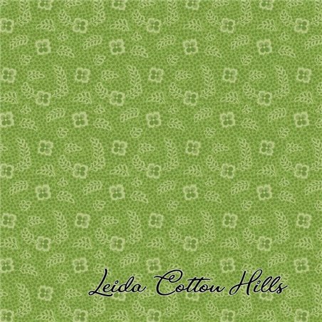 Tela para Patchwork con florecitas en verde ∙ Leida Cotton Hills