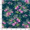 ? Tela para Patchwork con flores purpura sobre azul marino ∙ Leida Cotton Hills