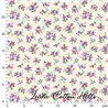 ? Tela para Patchwork con flores purpura sobre crema ∙ Leida Cotton Hills