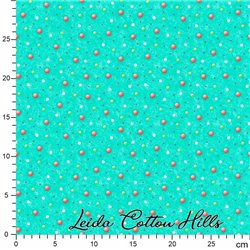 ? Tela para Patchwork verde con lunares de colores  ∙ Leida Cotton Hills