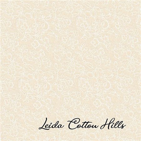 ? Tela Trasera para Patchwork en color Marfil con Flores ∙ Leida Cotton Hills