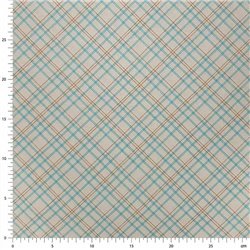 Tela Trasera para Patchwork con Lineas Azules y Marrones∙ Leida Cotton