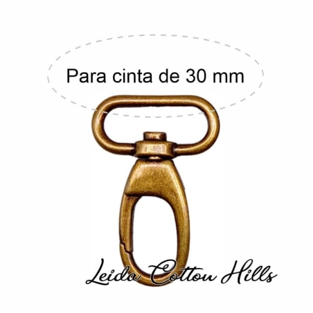 Mosquetón ovalado ancho metálico color oro viejo 30 mm ∙ Leida Cotton Hills