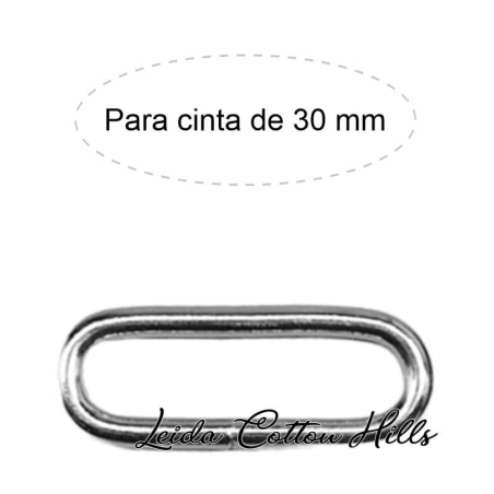 Piquete ovalado metálico color níquel para bolsos ∙ Leida Cotton Hills