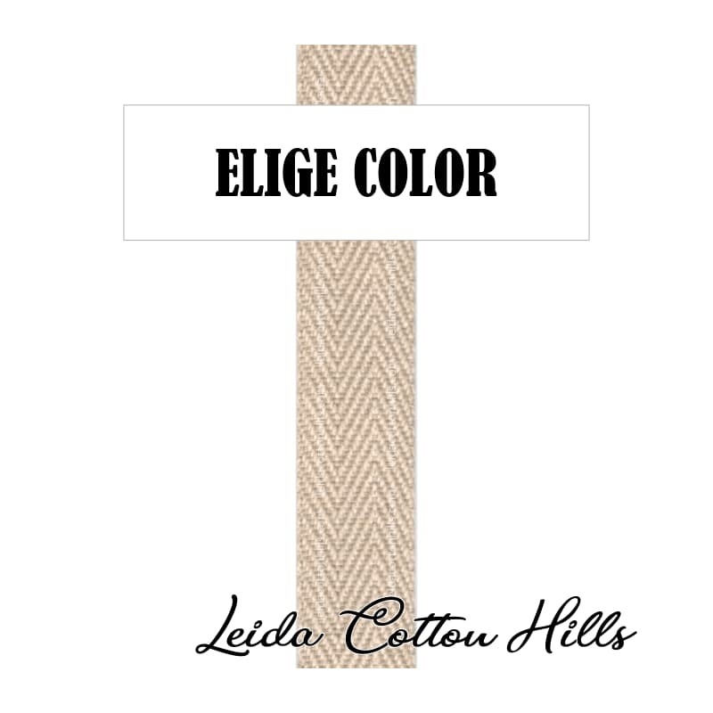 Cinta color liso de algodón con dibujo de espija ∙ Leida Cotton Hills