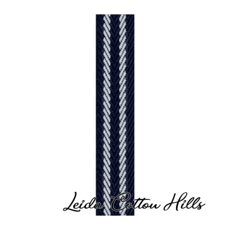 Cinta de espiga de algodón reciclado con diseño de rayas color azul marino ∙ Leida Cotton Hills