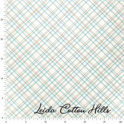 Tela trasera patchwork  líneas azules y marrones ∙ Leida Cotton Hills