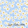 Tela trasera para patchwork con margaritas sobre azul claro ∙ Leida Cotton Hills