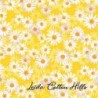 Tela trasera patchwork margaritas sobre amarillo ∙ Leida Cotton Hills