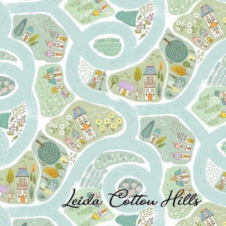 Tela trasera patchwork infantil casas ∙ Leida Cotton Hills