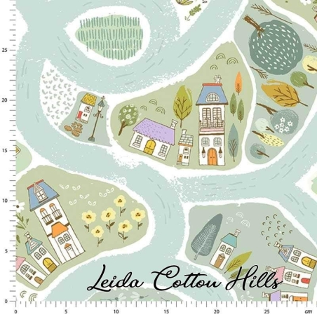 Tela trasera patchwork infantil casas