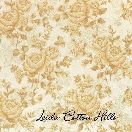 Tela trasera patchwork de rosas en tonos beige ∙ Leida Cotton Hills