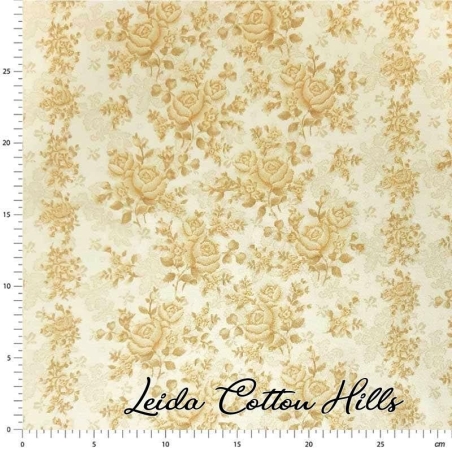 Tela trasera patchwork de rosas en tonos beige